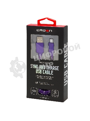 Кабель Crown USB - USB Type-C CMCU-3052C violet
