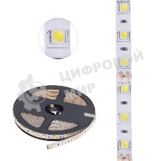 Лента светодиодная 5 м 12 В 5050 6500 К IP65 60 LED/м для БП с клеммами LAMPER