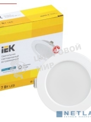 Светильник светодиодный ДВО 1611 7Вт 4000К IP20 круг бел. IEK LDVO0-1611-07-4000-K01