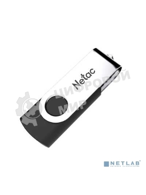 Флешка USB Netac U505 (NT03U505N-016G-20BK), 16Gb, USB 2.0, R/W 70/30, черный/серебристый