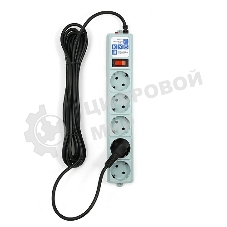 Фильтр-удлинитель Power Cube B 5,0 м 5 розеток (серый) 10А/2,2 кВт