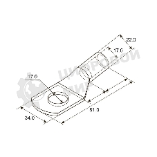 Наконечник ТМЛ 120–16–17 (120 мм² - Ø 16 мм) ГОСТ 7386-80 (в упак. 2 шт.) Rexant