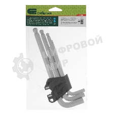 Набор ключей имбусовых Сибртех HEX, 2-12 мм, CrV, 9 шт., удлиненные, с шаром