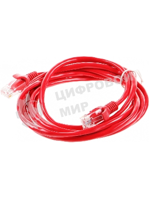 Патч-корд UTP Cablexpert cat.5e, 2м, литой, многожильный, красный