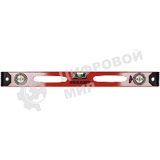 Уровень алюминиевый «Рельс», 600 мм, 3 глазка (1 поворотный) Rexant