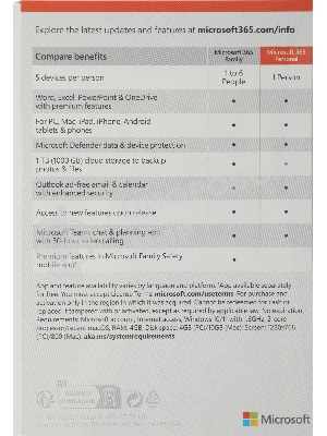 Офисное приложение Microsoft 365 Personal Subscr 1YR Medialess P8 (QQ2-01399)