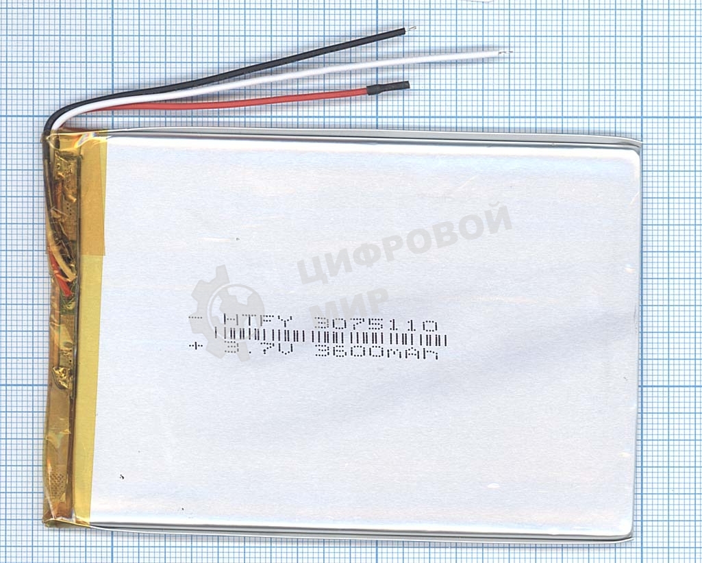 Аккумулятор Li-Pol (батарея) 3x75x110мм 3pin 3.7V/3600mAh