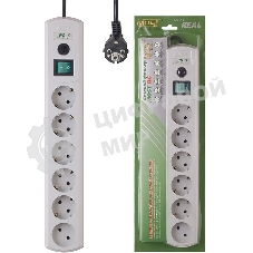 Сетевой фильтр Most RG 3 м, 6 розеток, белый, коробка