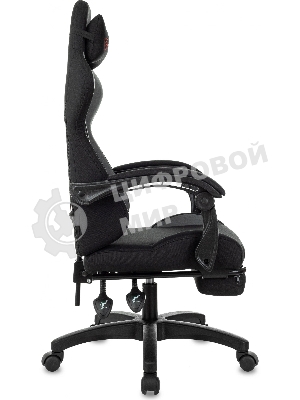 Кресло Zombie Shadow черный/серый, ткань, подставка для ног