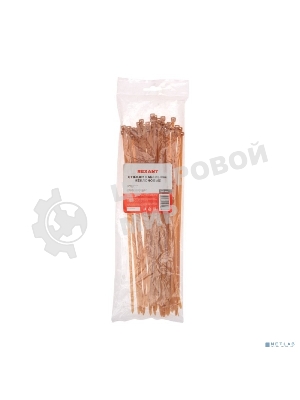 Стяжка кабельная нейлоновая Rexant 300x4,8 мм, коричнево-золотая (RAL8001) (100 шт/уп)