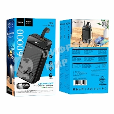 Портативный аккумулятор Hoco J123C, 60000мА·ч, 3A, с дисплеем, черный