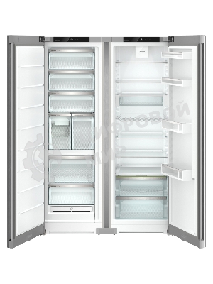Холодильник Liebherr Комбинация XRFsf 5240-22 001(SFNsfd 5247-22 001+ SRsfd 5220-22 001) серебристый двухкамерный 412/262л морозилка сбоку, Side by Side