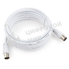 Кабель телевизионный Cablexpert CCV-515-W-3M, Coaxial M/F, белый, 3м
