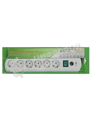 Сетевой фильтр Most RG 3 м, 6 розеток, белый, коробка