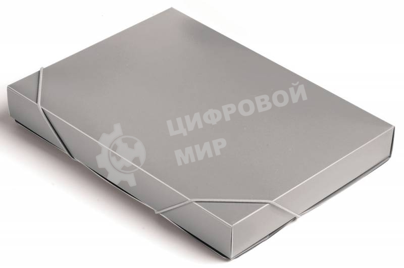 Папка-короб на резинке Бюрократ -BA40/07GREY, пластик, 0.7мм, корешок 40мм, A4 серый