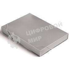 Папка-короб на резинке Бюрократ -BA40/07GREY, пластик, 0.7мм, корешок 40мм, A4 серый