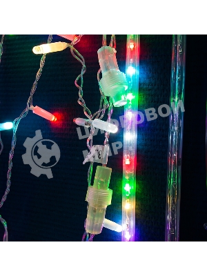 Гирлянда Neon-night Айсикл (бахрома) светодиодный, 4,8 х 0,6 м, прозрачный провод, 230 В, диоды RGB, 176 LED
