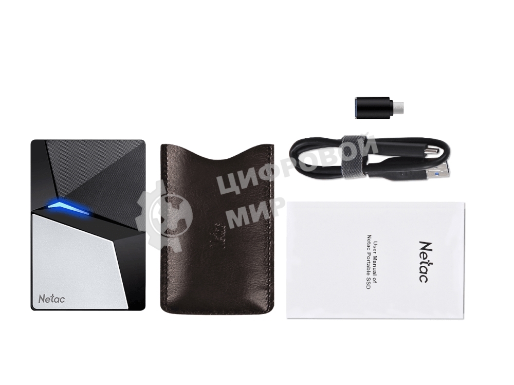 Внешний SSD Netac Z7S, 480 Gb, USB 3.2 Gen 2 Type-C, R/W 550/480, черный