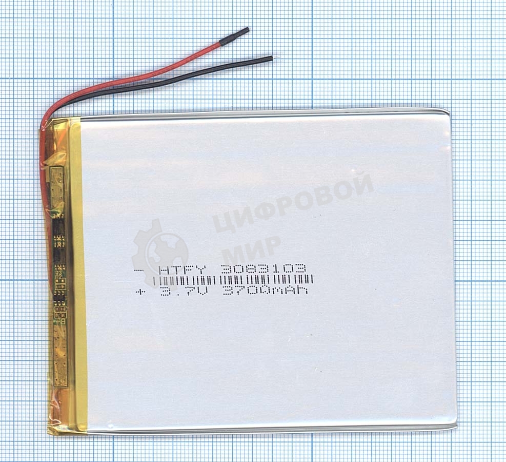 Аккумулятор Li-Pol (батарея) 3*83*103мм 2pin 3.7V/3700mAh