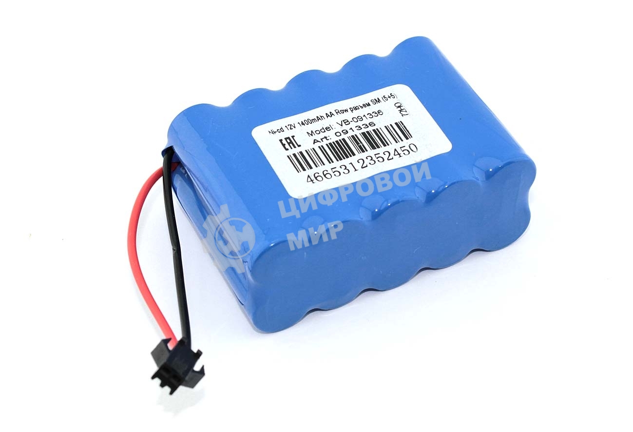Портативный аккумулятор Ni-cd 12V 1400mAh AA Row разъем SM (4+4)