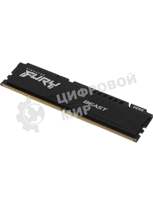 Оперативная память Kingston Fury Beast, DDR5, 32Gb (1x32GB), 6400MHz, CL32, DIMM, радиатор, черный