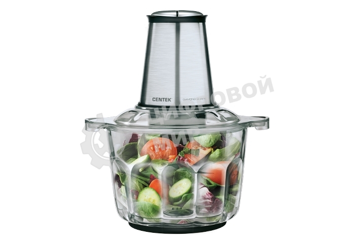 Измельчитель Centek CT-1395 Сталь 600Вт 2 скорости, стеклянная чаша 2,0л, разборные ножи, 4 лезвия
