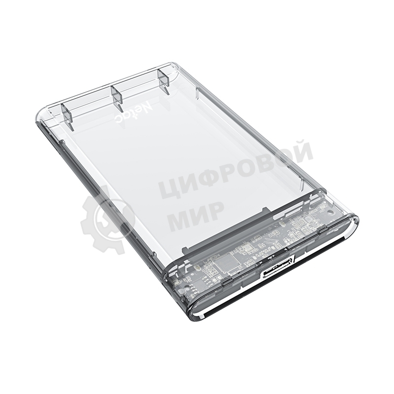 Внешний бокс 2.5 SATA Netac WH11 USB 3.0 NT07WH11-30CC слайд прозрачный корпус