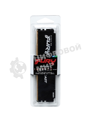 Оперативная память Kingston Fury Beast, DDR5, 32Gb (1x32GB), 6400MHz, CL32, DIMM, радиатор, черный