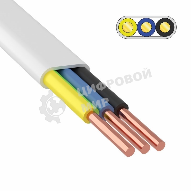 Провод ПБВВ/ПУСП 3x1,5 мм², 100 м ГОСТ 26445-85, ТУ 3551-021-38229892-2017