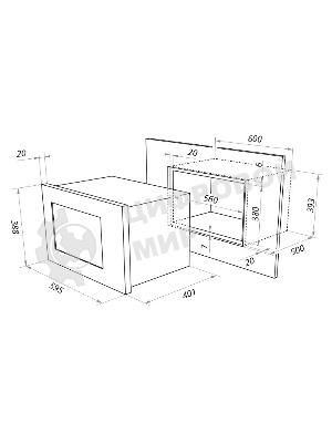 Микроволновая печь встраиваемая Maunfeld MBMO.25.7GW белый, 25 л, 900 Вт, переключатели - сенсор