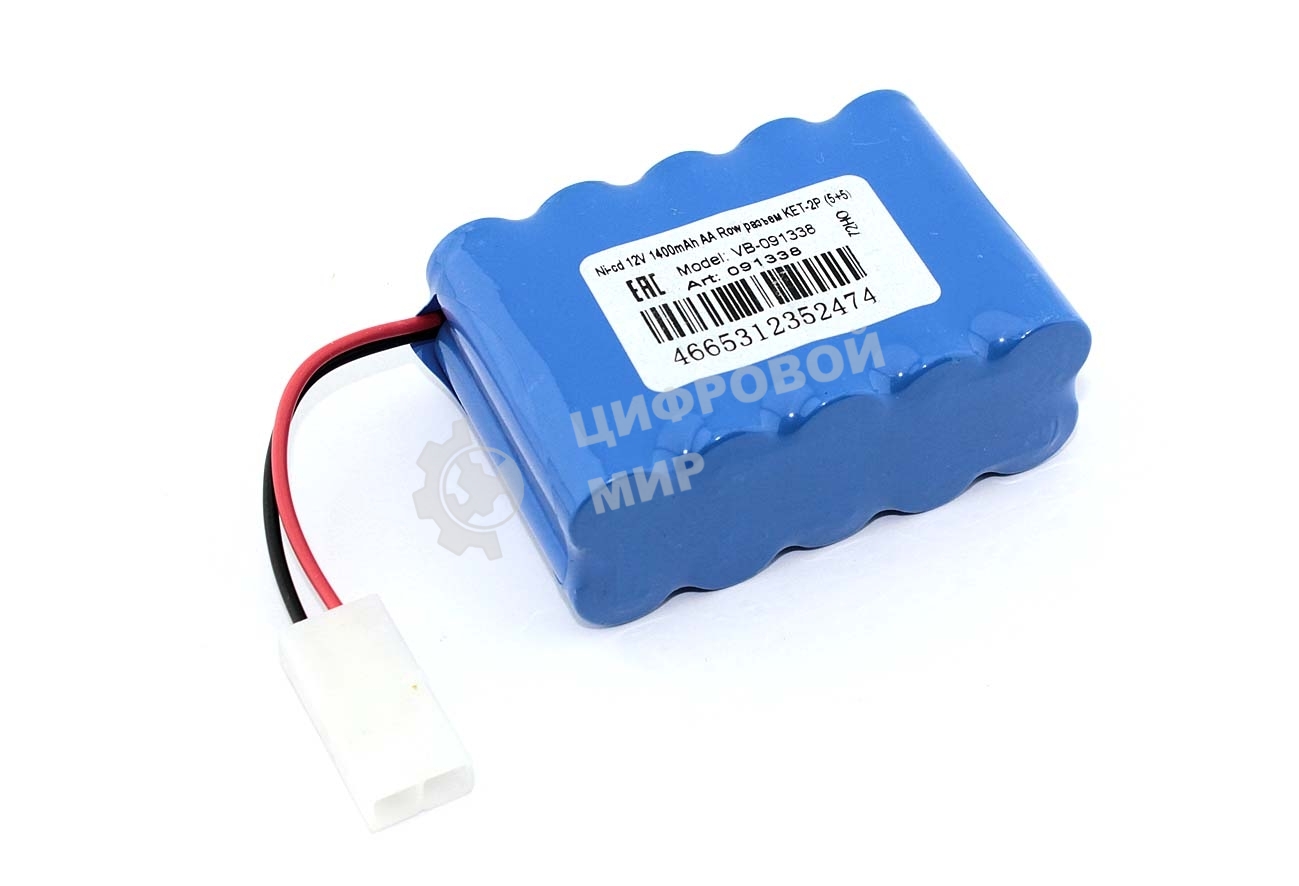 Портативный аккумулятор Ni-cd 12V 1400mAh AA Row разъем KET-2P (5+5)