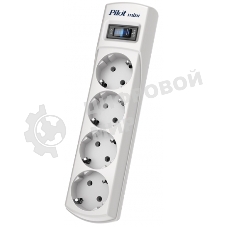 Сетевой фильтр Pilot mini 5 м, 4 розетки, белый, коробка