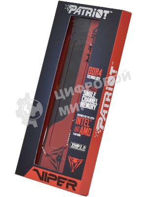Оперативная память Patriot Viper Elite II, DDR4, 8GB (1x8 GB), 3200 MHz, CL18, DIMM, радиатор, красный/черный