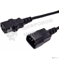 Кабель питания Filum FL-PC16-C13-C14-0.6M С13- C14, 3х1 мм, 220В, 10A, черный, 0.6 м.[FL-PC16-C13-C14-0.6M]
