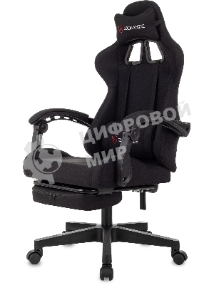 Кресло Zombie Shadow черный, экокожа, 120 кг, механизм качания, подставка для ног