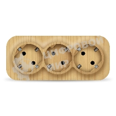 Розетка 3-м ОП 16А IP20 с заземл. сосна IONICH 1440