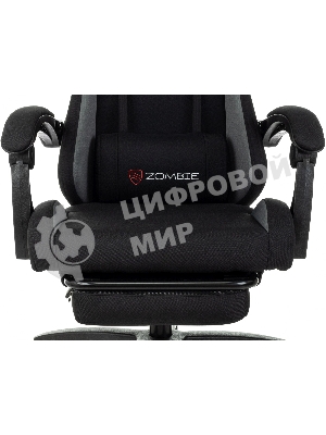 Кресло Zombie Shadow черный/серый, ткань, подставка для ног