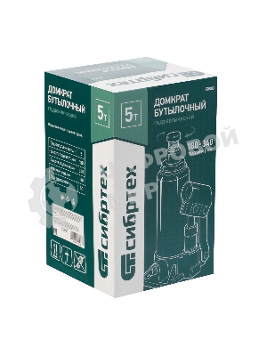 Домкрат гидравлический Сибртех бутылочный, 5т, 180-340 мм