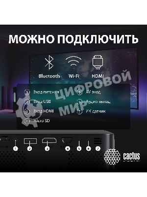 Проектор Cactus CS-PRE.08B.WXGA LCD 1500Lm LS 150Lm ANSI (1280x720) 1000:1 ресурс лампы:30000часов 1xUSB typeA 1xHDMI 0.5кг