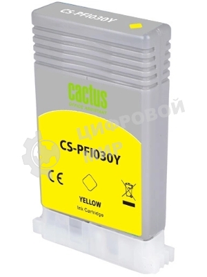 Картридж струйный Cactus CS-PFI030Y PFI-030Y желтый (55мл) для Canon imagePROGRAF TA-20/30