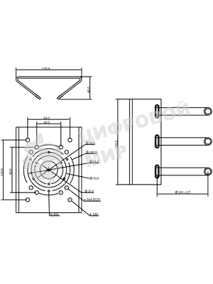 Кронштейн для крепления на столб видеокамер серий HFWxxS, HFWxxR-Z/VF,SD60/6AE/6AL, SD59/50/40, SD6C, SD42, SD29 Кронштейн для крепления на столб видеокамер серий HFWxxS, HFWxxR-Z/VF,SD60/6AE/6AL, SD59/50/40, SD6C, SD42, SD29