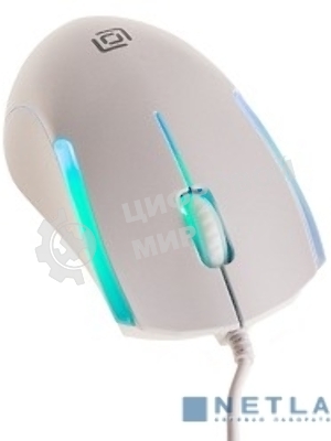 Мышь проводная Oklick 245M белый, 1000 dpi, USB, кнопки - 3