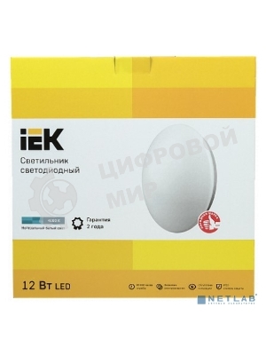 Светильник светодиодный ДПБ 1001 12Вт 4000K IP20 круг бел. IEK LDPB0-1001-12-4000-K01