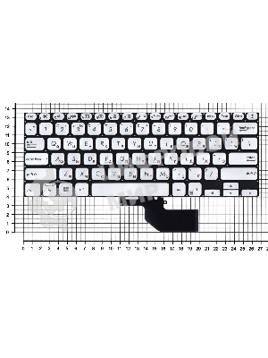 Клавиатура для ноутбука Asus S13 S330FA серебристая с подсветкой