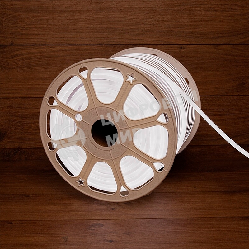 Гибкий неон Neon-night SMD 8х16мм, 120 LED/м белый, односторонний, 24В, бухта 50м