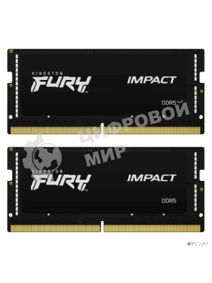 Оперативная память Kingston Fury Impact, DDR5, 64GB (2x32GB), 4800MHz, CL38, SO-DIMM