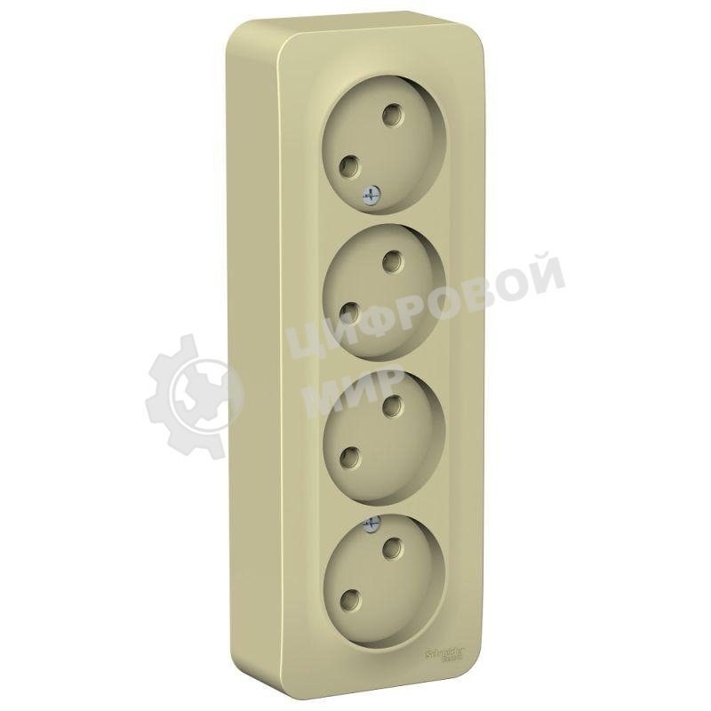 Розетка 4-м ОП Blanca 16А 250В без шторок без заземл. изол. пласт. беж. SchE BLNRA000417