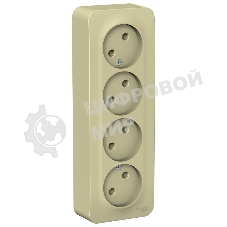 Розетка 4-м ОП Blanca 16А 250В без шторок без заземл. изол. пласт. беж. SchE BLNRA000417