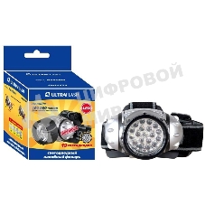 Фонарь ULTRAFLASH LED5353налобн металлик 19led 4 реж 3xr03 пласт коробка