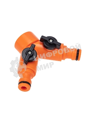 Разветвитель 2-х канальный на кран 3/4-1/2 дюйма Четыре Сезона